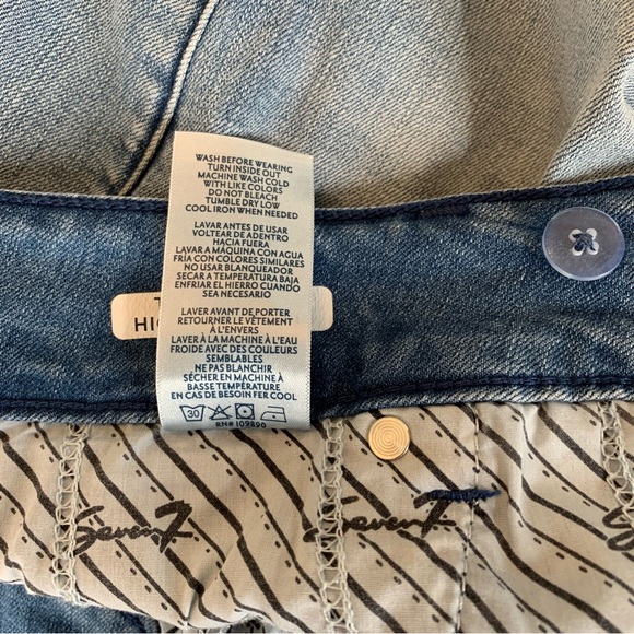 SIZE 14 SEVEN7 HIGH RISE TUMMYLESS LIGHT BLUE SKINNY JEAN FRAYED HEM - Picture 10 of 15